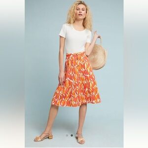 MAEVE by Anthropologie Banana Grove Denim Midi Skirt Size 4